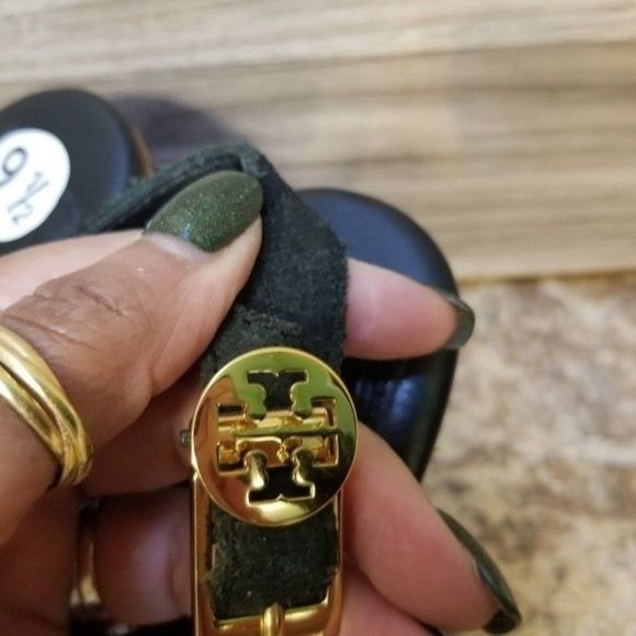 Tory Burch Suede Brayden Slingback Black Clogs - Picture 14 of 16